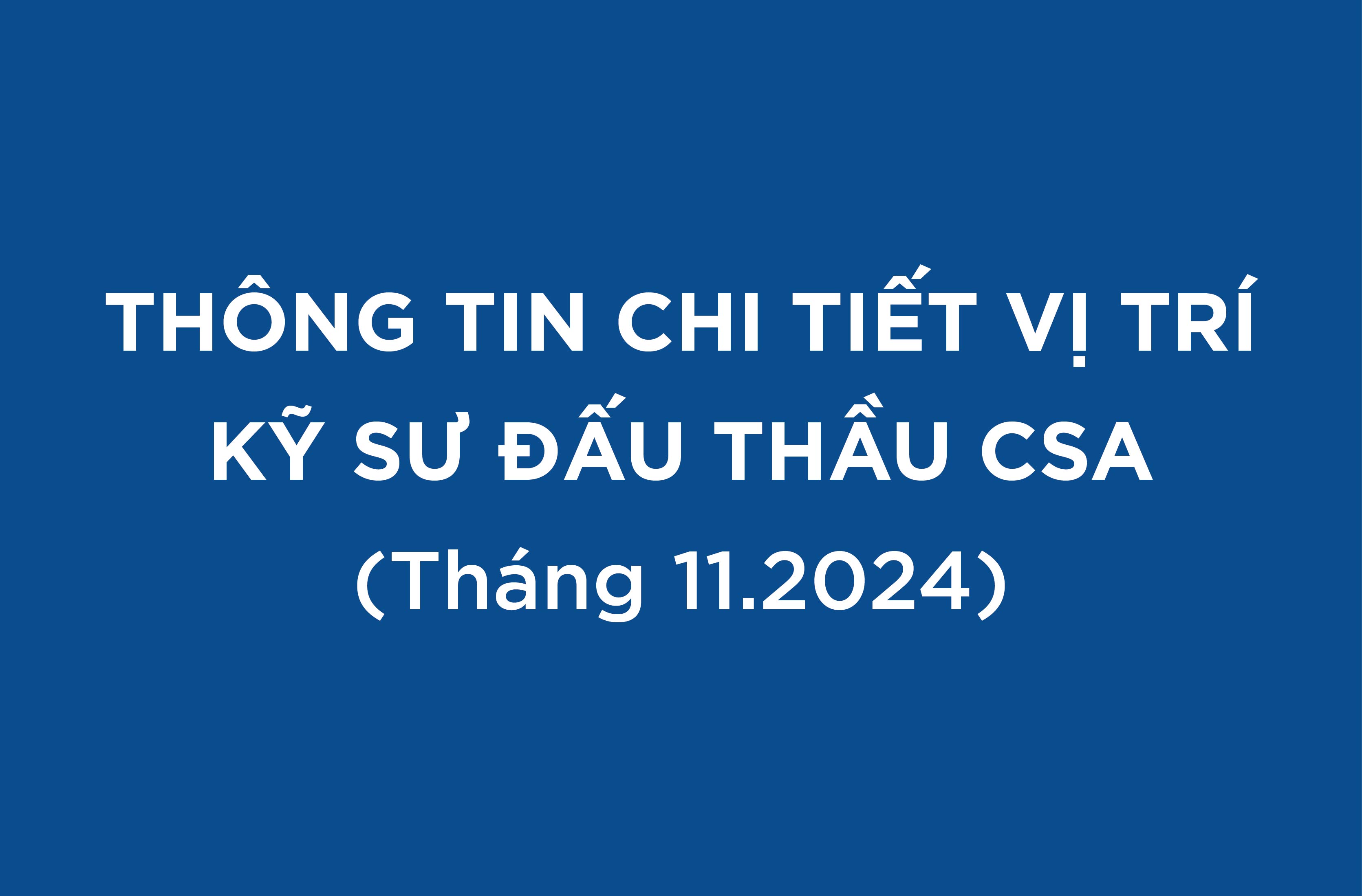 KỸ SƯ ĐẤU THẦU CSA
