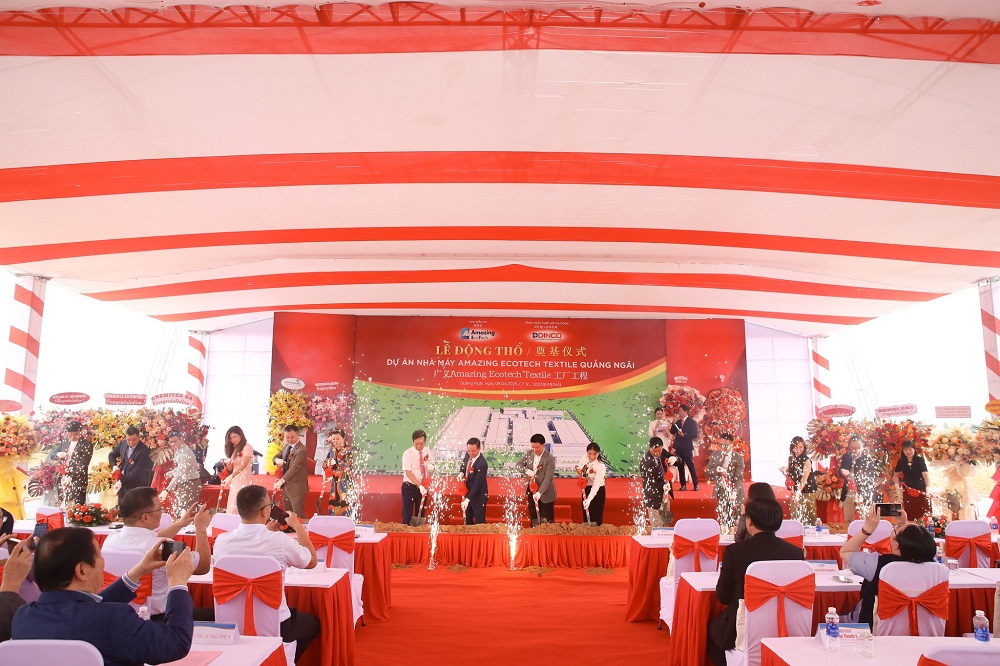 GROUNDBREAKING CEREMONY FOR AMAZING ECOTECH TEXTILE FACTORY PROJECT IN QUANG NGAI