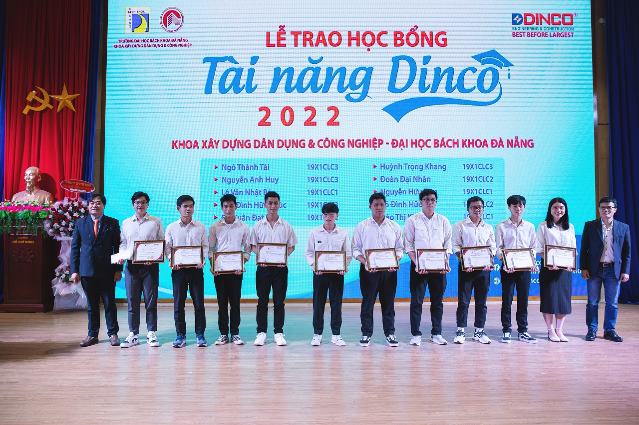 DINCO E&C TRAO HỌC BỔNG “TÀI NĂNG DINCO 2022” VỚI TỔNG GIÁ TRỊ 100 TRIỆU ĐỒNG